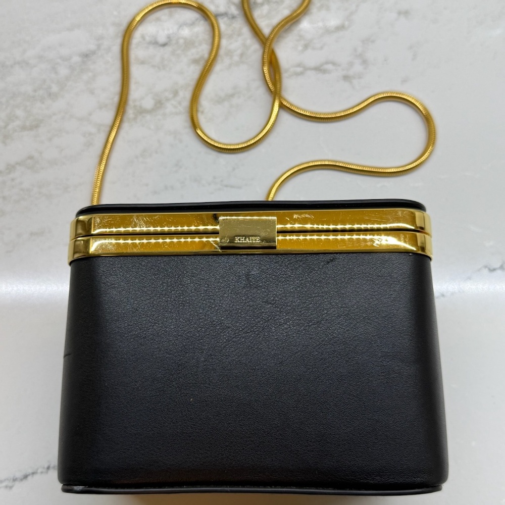 Khaite Eloise Leather Minaudière in Black Calfskin